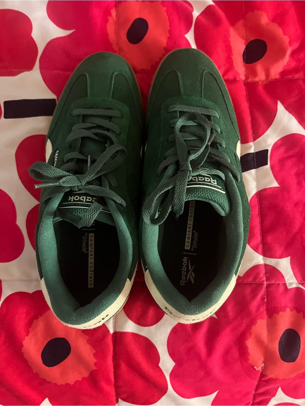 Reebok Green Suede Low-Top Sneakers - Picture 3 of 6